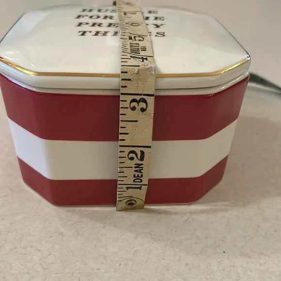 “Hustle For The Pretty Things” Extra Large Bold Striped Trinket Box NEW - Picture 8 of 15